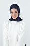 Combed Cotton Women's Ready-Made Bonnet with Hood and Concealer Feature, B-89P, Navy Blue - 3