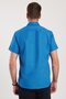 Men's Classic Regular Fit Relaxed Fit Buttoned Sport Collar Oxford Cotton Short Sleeve Cobalt Blue Shirt - 7