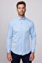 Slim Fit Long Sleeve Cotton Plain Men's Blue Shirt - 3
