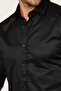 Slim Fit Long Sleeve Dobby Men's Black Shirt - 3