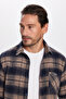Men's Slim Fit Slim Fit Lumberjack Single Pocket Checkered Winter Shirt - 2