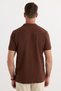 Men's Regular Fit Classic Cut 100% Cotton Plain Pique Pocket Dark Brown Polo Neck T-Shirt - 7
