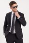 Men's Slim Fit Mono Collar Lycra Flexible Fabric Black Suit - 5