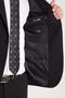 Men's Slim Fit Mono Collar Lycra Flexible Fabric Black Suit - 3