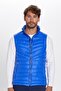 Men's Standard Fit Mock Neck Pocket Zippered Warm Cobalt Blue Puffer Vest - 4