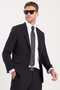 Men's Slim Fit Mono Collar Lycra Flexible Fabric Black Suit - 2