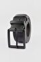 Men's 100% Genuine Leather 4 cm Sports Black Belt - 2