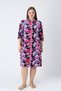 Women's Plus Size Cotton Blend Velvet Zipper Dress 1125 Fuchia-Purple - 2