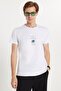 Men's Slim Fit Slim Fit 100% Cotton Soft Texture Printed White Crew Neck T-Shirt - 4