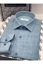 Classic Long Sleeve Pocketless Linen Collar Buttoned Bottom Men's Shirt with Gift Box Fs-003686 - Petrol - 2
