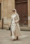 Stone Color - 100% Cotton (120cm) Full-Fit Women's Hijab Trench Coat - 5