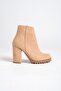 Mbzfr5008S-Vz Women's Suede Mink Thick Heeled Zippered Short Boots&Bootie