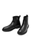 Men's Black Zippered Leather Casual Boots 24Wfd 702518 - 3