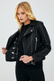 Latoya Women's Black Slim-Fit Biker Leather Jacket 23Sgd5059Ve - 3