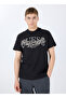 Crew Neck Patterned Black Men's T-Shirt M5Gi17K8Fq4Jblk Ss Cn Flower