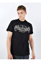 Crew Neck Patterned Black Men's T-Shirt M5Gi17K8Fq4Jblk Ss Cn Flower - 3