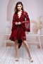 Dowry Laced Dressing Gown Set Short Model - 4