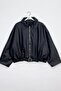 Luvren New Season Pb Oversized Bomber Belted Black Leather Jacket - 2