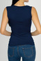 Women's Zero Sleeve Crew Neck Bodysuit Navy Blue 1 Piece - 9