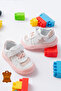 White Genuine Leather Baby Girl First Step Shoes with Orthopedic Sole Stitched - 3
