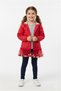 Girl's Red Pompom Raincoat Windbreaker