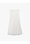 Viscose Midi Length Flared Satin Skirt - 5