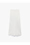 Viscose Midi Length Flared Satin Skirt - 4