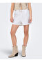 Mid Waist Comfortable White Women's Shorts Onlcaro Mw Linen Bl Emb Shorts Cc P - 2