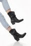 Women's Black Leather Gusseted Dallas Boots - 3
