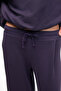 Ormira Women's Oversize Fit Elastic Waist Purple Sweatpants with Side Pockets - 5