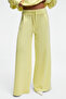 Ormira Women's Oversize Fit Elastic Waist Yellow Sweatpants with Side Pockets - 2
