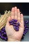 10 mm Purple Drop Oval Wooden Beads (50 Gram 88 Pieces) Hole Diameter 4 mm Macrame Bag Jewelry Design - 2
