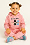 Girls Tracksuit Set Labubu Set Hooded Printed Sweatshirt and Pants - 2