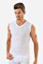 3 Pieces White Sleeveless Men's Athlete V-Neck Zero Sleeve T-Shirt 100% Cotton - 2
