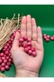 12 mm Pink Wooden Beads (50 Grams 74 Pieces) Narrow Hole Diameter 3 mm Macrame Bag Bracelet Jewelry Colorful - 2
