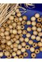 14 mm Varnished Wooden Beads (50 Grams 48 Pieces) Narrow Hole Diameter 4 mm Macrame Bag Bracelet Jewelry Colorful - 3