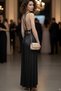 Helen Knitted Back Tie Matte Soft Satin Slit Bohemian Summer Long Hellenistic Evening Dress