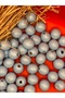 20 mm Blue Color Wooden Beads (50 Grams 20 Pieces) Narrow Hole Diameter 4 mm Macrame Bag Bracelet Jewelry - 3