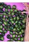 17 mm Khaki Green Wooden Beads (50 Grams 30 Pieces) Narrow Hole Diameter 4 mm Macrame Bag Bracelet Jewelry - 3