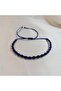 Spiral Macrame Bracelet Navy Blue Adjustable Unisex Braided Rope Bracelet with Elevator Buckle - 3