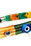 Miyavko Multicolor Silver Plated Cat Heart and Glass Evil Eye Beads Detailed Cat Necklace - 6