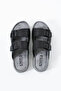Birrbazaar Men's Orthopedic Double-Assembly Adjustable Buckle Stitched Faux Leather Slippers - 3