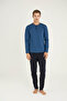 100% Cotton New Season Midi Collar Men's Stylish Design Pajama Set - 6
