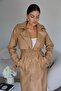 Lined, Belted, Detailed, Maxi-Length, Premium Leather Trench Coat - 4