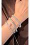Sparkling Leaf Bracelet with Stones - 6