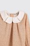Baby Girl Pleated Collar Detailed Floral Patterned Powder Blouse with Elasticized Sleeve Tips - 3