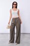 Khaki Wide Leg Women's Trousers Mg1982 - 6