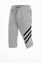 Men's 4-Pocket Below Knee Striped Gray Capri - 2