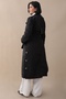 Black Trench Coat with Cross Pocket Detail - 5