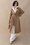 Beige Trench Coat with Cross Pocket Detail